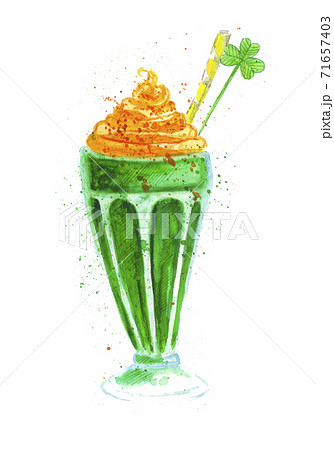green cocktail on St. Patrick's day , isolated drink 71657403