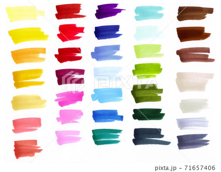 Sketch markers swatches, color palette. Colorful spots.Hand drawn. Decorative elements. 71657406