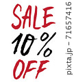 sale 10 percent off. Banner with discount for shops and marketing. black and red color. 71657416