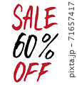 sale 60 percent off. Banner with discount for shops and marketing. black and red color. 71657417