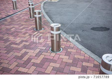 駐車進入禁止ポールの写真素材