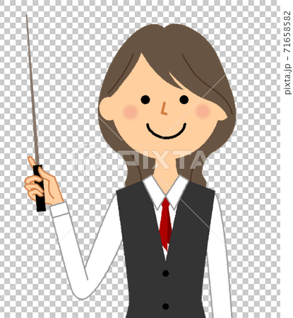 A woman in uniform with a pointer A woman in uniform with a pointer 71658582