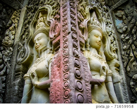 アンコールワットのデバターの写真素材