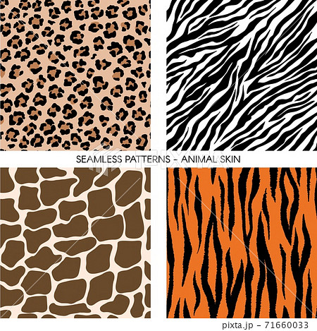 Animal seamless prints. Tiger leopard zebra giraffe Animal seamless prints. Tiger leopard zebra giraffe 71660033