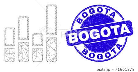 Blue Scratched Bogota Stamp Seal and Web Carcass Bar Chart 71661878