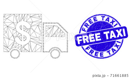 Blue Scratched Free Taxi Stamp Seal and Web Carcass Banking Delivery Blue Scratched Free Taxi Stamp Seal and Web Carcass Banking Delivery 71661885