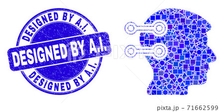 Blue Distress Designed by A.I. Seal and Brain Interface Links Mosaic Blue Distress Designed by A.I. Seal and Brain Interface Links Mosaic 71662599