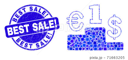 Blue Grunge Best Sale! Stamp and Currency Pedestal Mosaic 71663205
