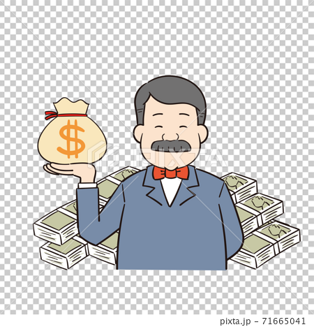 Rich man with US dollar currency - Stock Illustration [71665041] - PIXTA