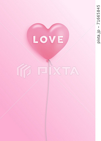ピンクのハートの風船 メッセージ入り ピンク背景のイラスト素材