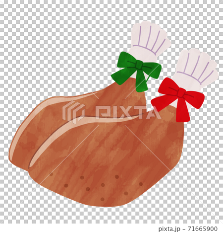 Party chicken roast chicken cute watercolor style illustration 71665900