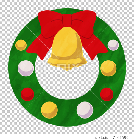 聖誕花環簡單可愛的水彩風格的插圖 71665901