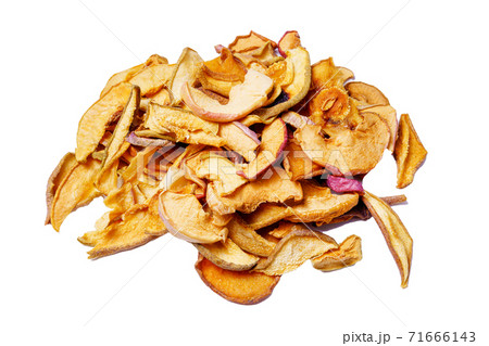 Dried Apples Slice In A Heap Isolated On White Background, Close Up Dried Apples Slice In A Heap Isolated On White Background, Close Up 71666143
