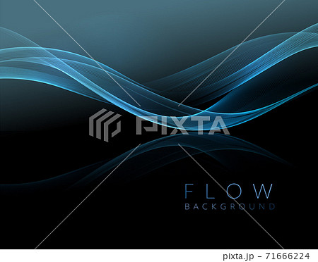 Abstract shiny blue wavy design element. Flow gold wave Abstract shiny blue wavy design element. Flow gold wave 71666224
