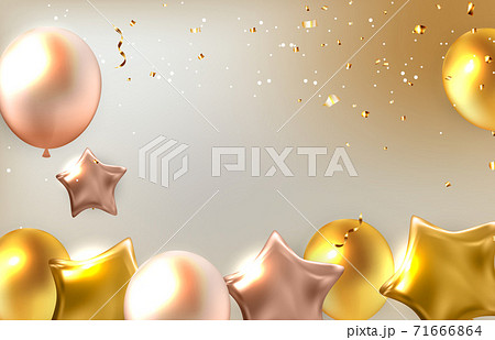 Abstract Holiday Background with Balloons. Can be used for advertisment, promotion and birthday card or invitation. Vector Illustration 71666864