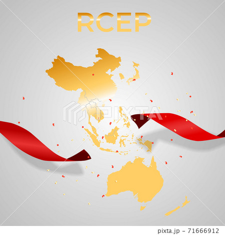 Holiday concept Modern Regional Comprehensive Economic Partnership RCEP map. Vector Illustration 71666912