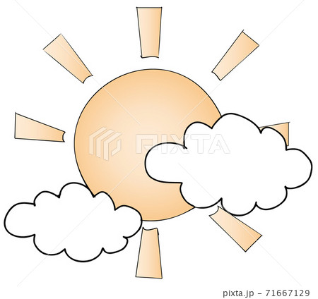 晴れ時々曇り 天気マーク のイラスト素材