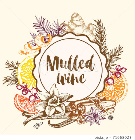 Vintage background with spices for mulled wine Vintage background with spices for mulled wine 71668023