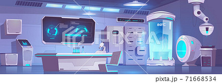 Cryonics laboratory empty interior with equipment Cryonics laboratory empty interior with equipment 71668534