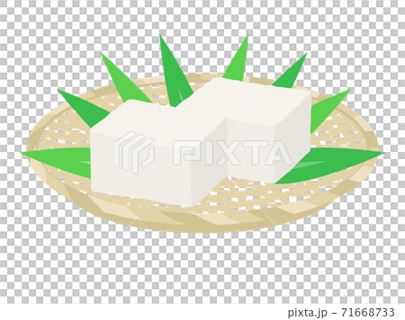 ザルにのせた豆腐のイラスト 71668733