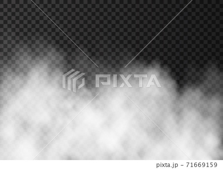 White fog or smoke  isolated on dark transparent background. 71669159