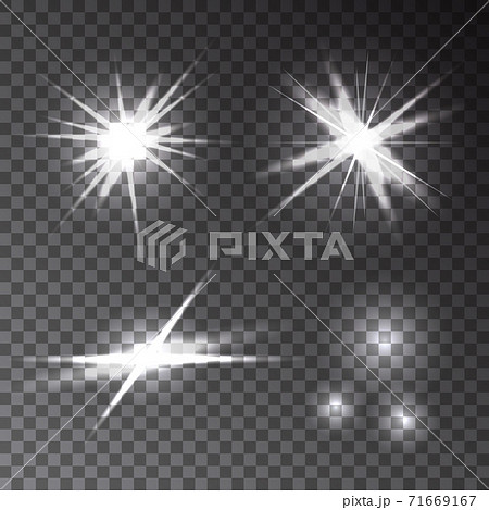 Collection of  different transparent glowing flash light effects. 71669167