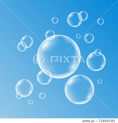 Water , soap, gas or air bubbles with reflection. 71669180