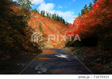 紅葉の桃洞渓谷 71670425