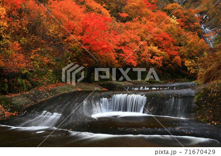 紅葉の桃洞渓谷 71670429