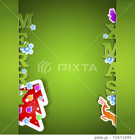 Merry Xmas green card eps10 vector illustration Merry Xmas green card eps10 vector illustration 71671095