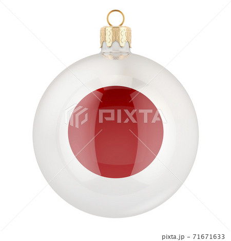 Christmas ball with Japanese flag, 3D rendering Christmas ball with Japanese flag, 3D rendering 71671633