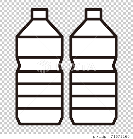 ペットボトルのシンプルなアイコン 白黒のイラスト素材