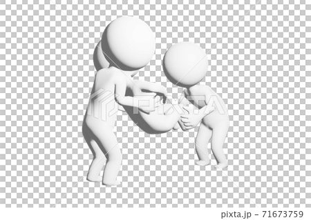 2人で1人を抱えるのイラスト素材