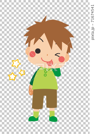 一個可愛的小男孩，調皮好調 71674541