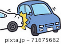 自動車事故の様子イラスト 71675662
