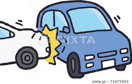 自動車事故の様子イラスト 71675662