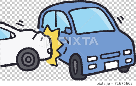自動車事故の様子イラスト 71675662