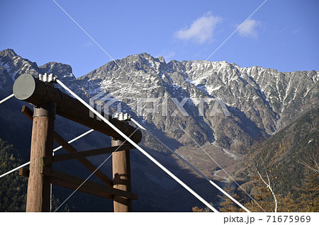 上高地(河童橋と穂高連峰) 上高地(河童橋と穂高連峰) 71675969