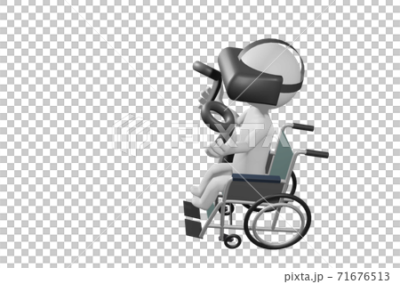 VR護目鏡的人輪椅 71676513