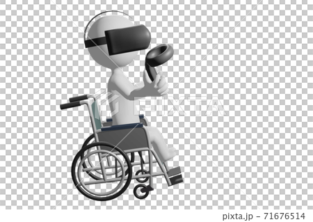 VR護目鏡的人輪椅 71676514