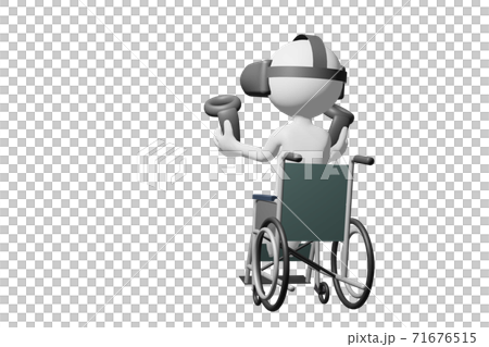 VR護目鏡的人輪椅 71676515