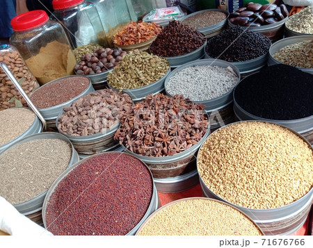 Collection of various healthy spices Collection of various healthy spices 71676766