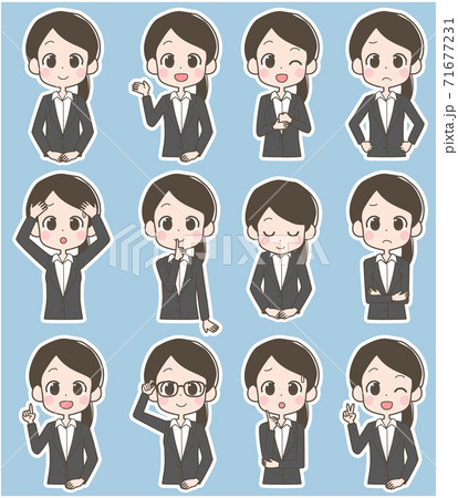 ビジネスウーマン　表情セット 71677231