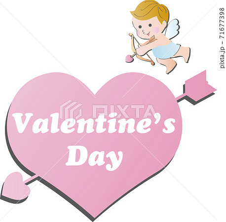 バレンタイン キューピッド 天使 キャラクター かわいい シンプル イラスト素材のイラスト素材