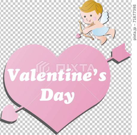 バレンタイン キューピッド 天使 キャラクター かわいい シンプル イラスト素材のイラスト素材