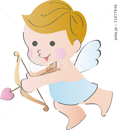 天使 赤ちゃん キューピッド キャラクター かわいい シンプル イラスト素材のイラスト素材