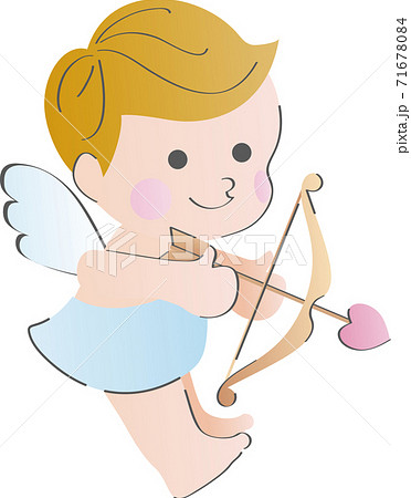天使 赤ちゃん キューピッド キャラクター かわいい シンプル イラスト素材のイラスト素材
