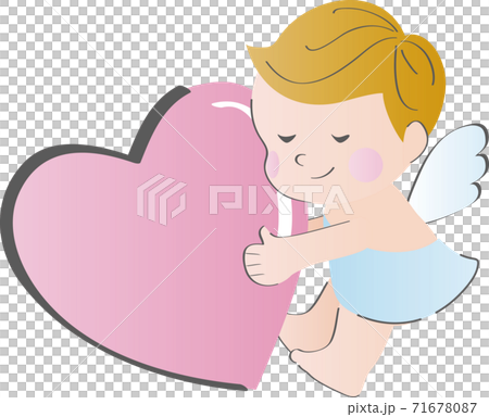 天使とハート　キューピッド　キャラクター　かわいいイラスト素材 71678087