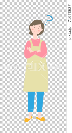 考える女性のイラスト素材