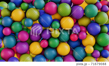 Abstract colorful background of plastic balls. 3D illustration 71679088